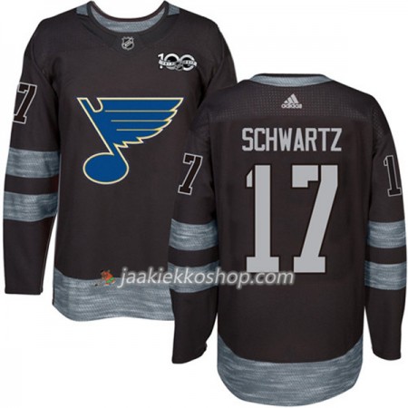 Miehille NHL St. Louis Blues Pelipaita Jaden Schwartz 17 1917-2017 100th Anniversary Adidas Musta Authentic